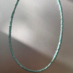 Teal Mosaic Tile Beaded Necklace
